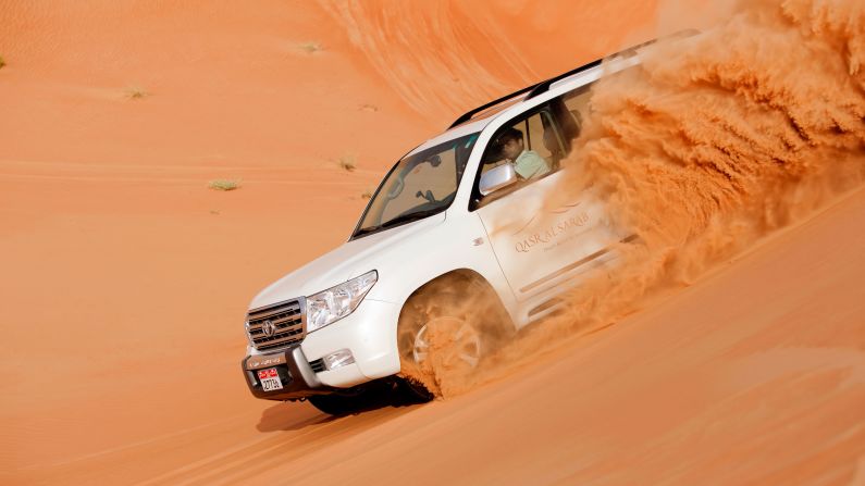 Dune-bashing: Four-wheel drive cars take guests on exhilarating dune-bashing rides up and down vertiginous sand slopes. It's advisable to avoid eating up to an hour before this stomach-flipping experience. 