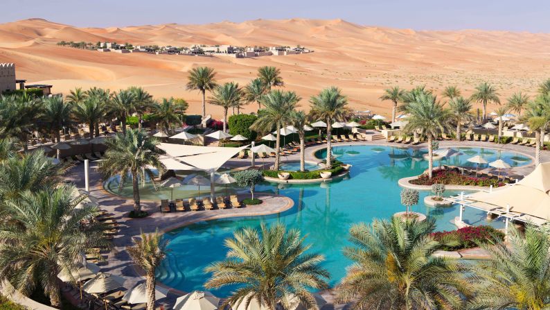 Luxury oasis: The resort has 154 guestrooms and 52 villas. At the heart of the complex is a palm-lined swimming pool that resembles an oasis. 